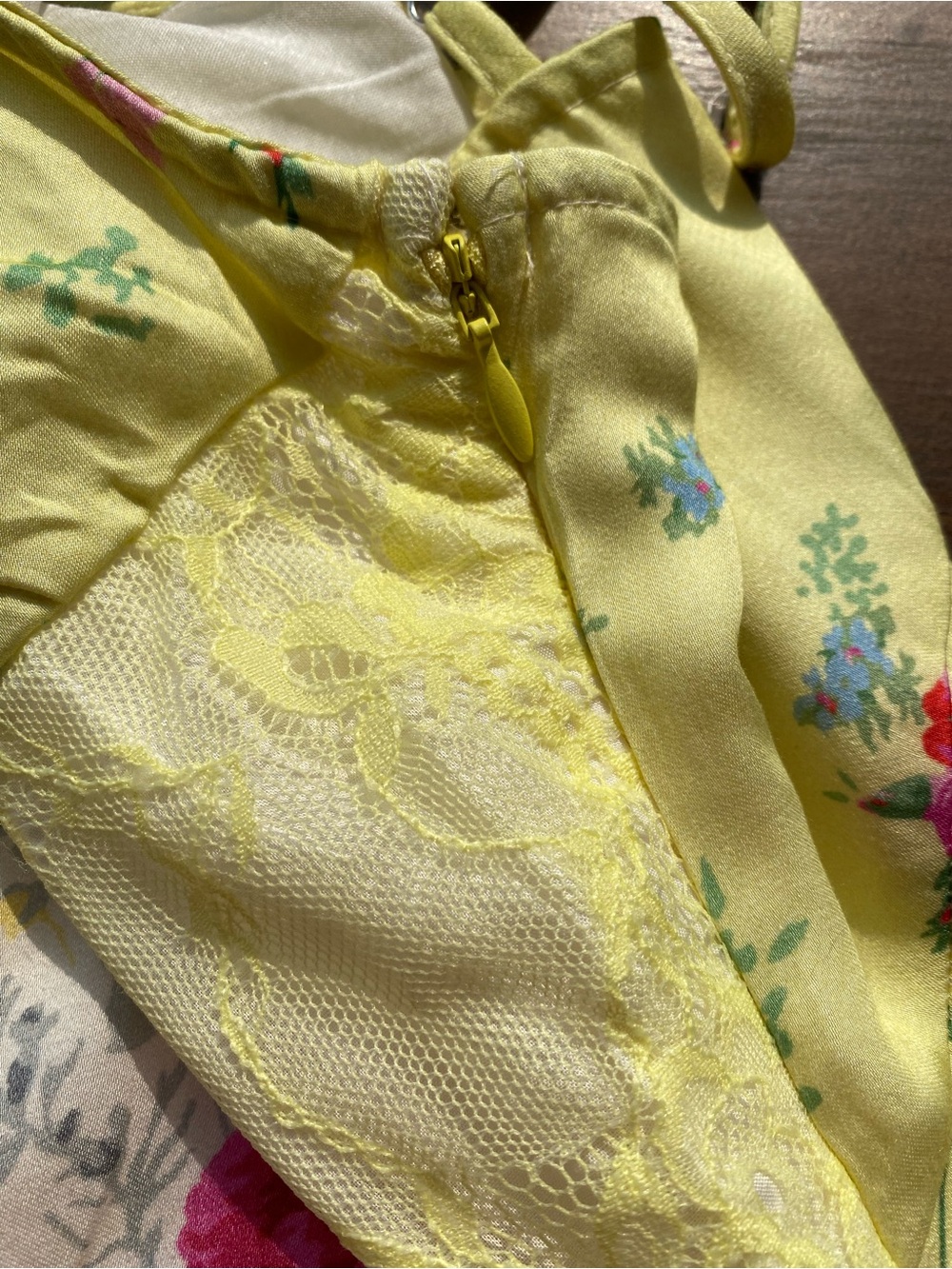 Anthropologie Yellow Floral Patchwork Midi Dress - Picture 8 of 12